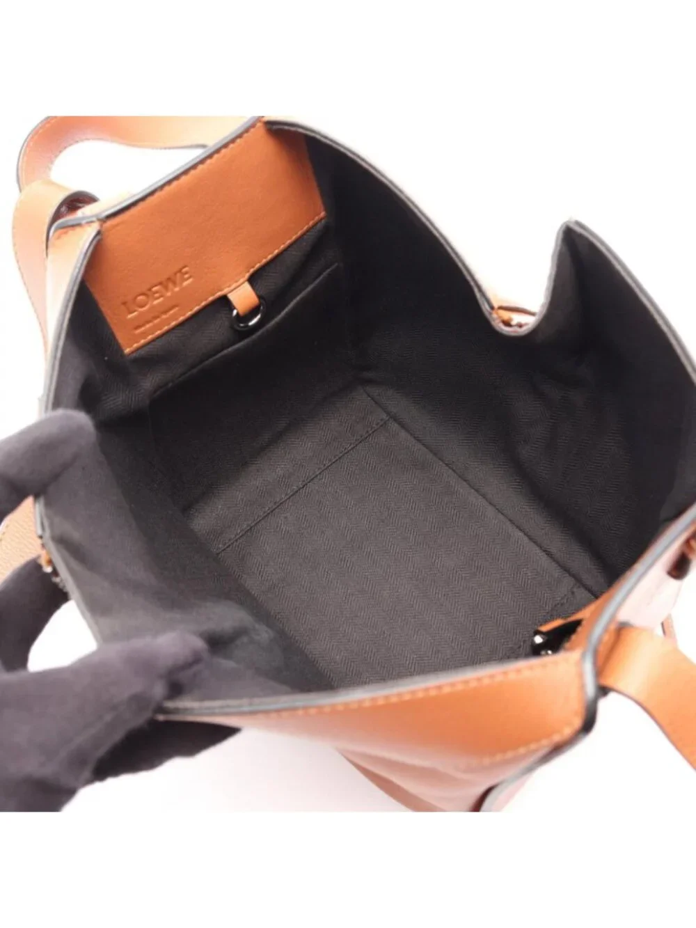 Loewe Handbag Hammock Bag Compact 2-Way Brown Leather